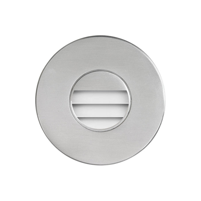 Bella LED Step/Wall Light - 120VAC input - Ø88xH82mm - 2700K - 3.3W IP65 - Brushed Aluminum Wall ED Light with Louver.