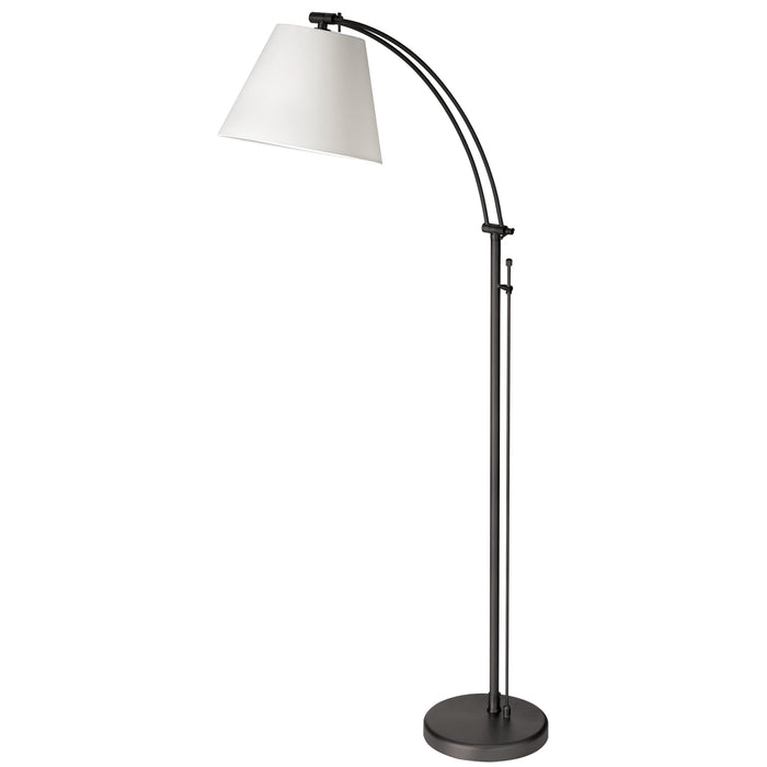 Felix 1 Light Adjustable Floor Lamp - Matte Black - White Shade