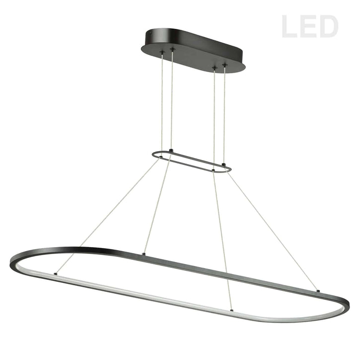 Daytona LED Horizontal Pendant - 46W - Matte Black - White Diffuser