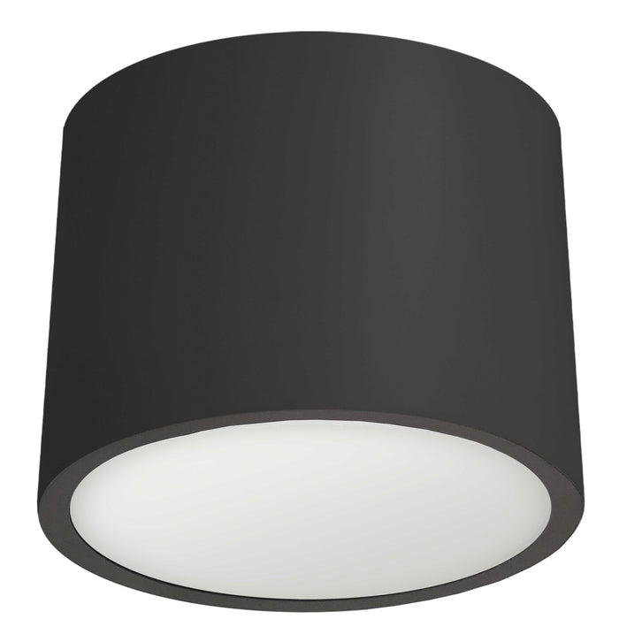 Echo Flush Mount - 15W - Matte Black - Frosted Acrylic Diffuser