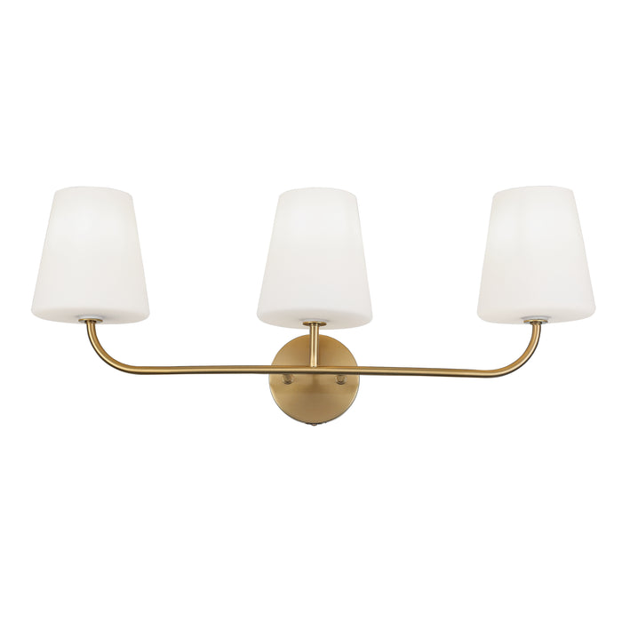 Eleanor 3 Light Vanity Light - Aged Brass - White Opal Glass