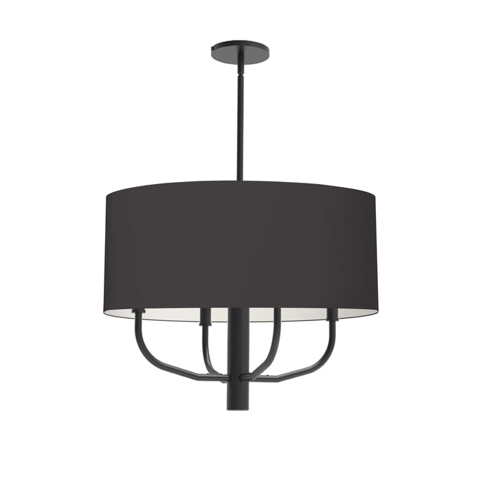 Eleanor 4 Light Chandelier - Matte Black - Black/White Shade