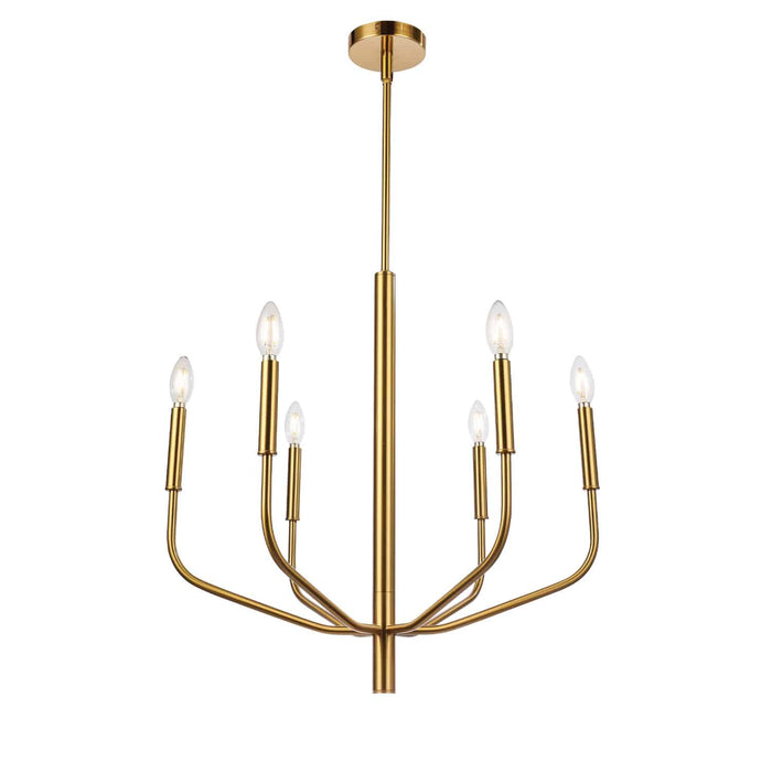 Eleanor 6 Light Chandelier - Aged Brass