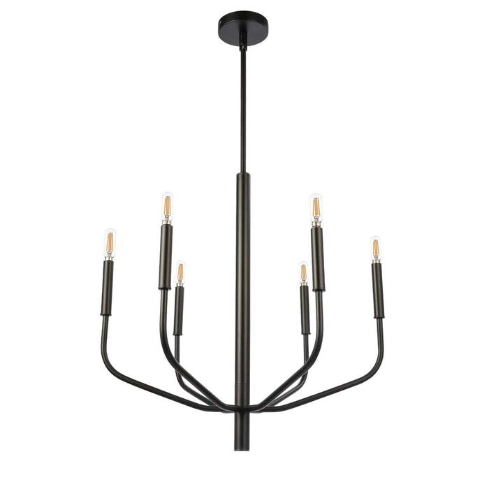 Eleanor 6 Light Chandelier - Matte Black