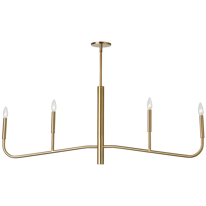 Eleanor 4 Light Horizontal Chandelier - Aged Brass