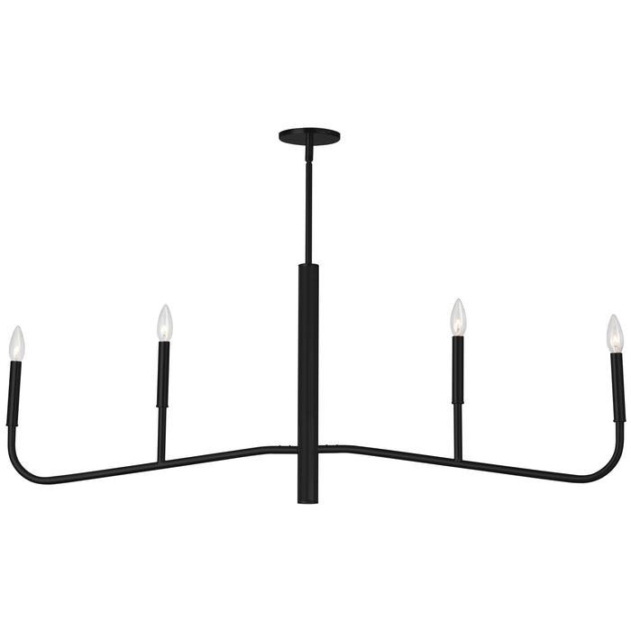 Eleanor 4 Light Horizontal Chandelier - Matte Black