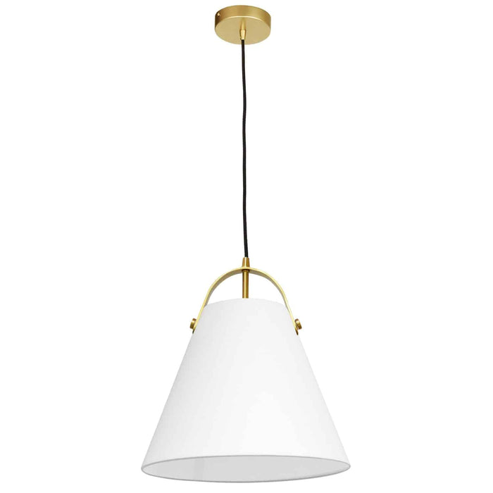 Emperor 1 Light Pendant - Aged Brass Finish - White Shade