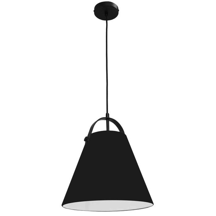 Emperor 1 Light Pendant - Matte Black Finish - Black Shade