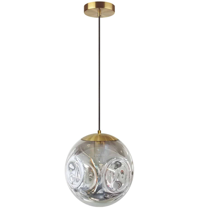 Eris 1 Light Pendant - Aged Brass Finish - Smoked Glass