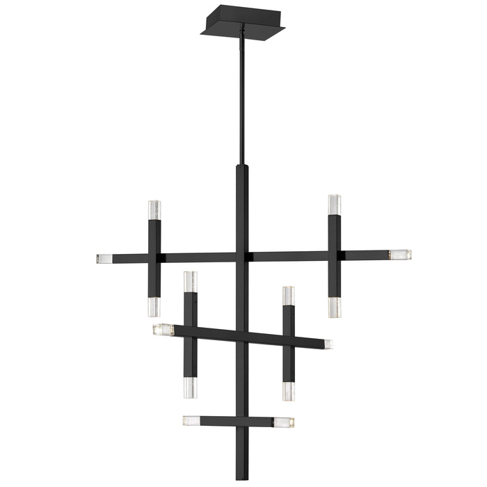 Francesca Chandelier - 42W - Matte Black - Acrylic Diffuser