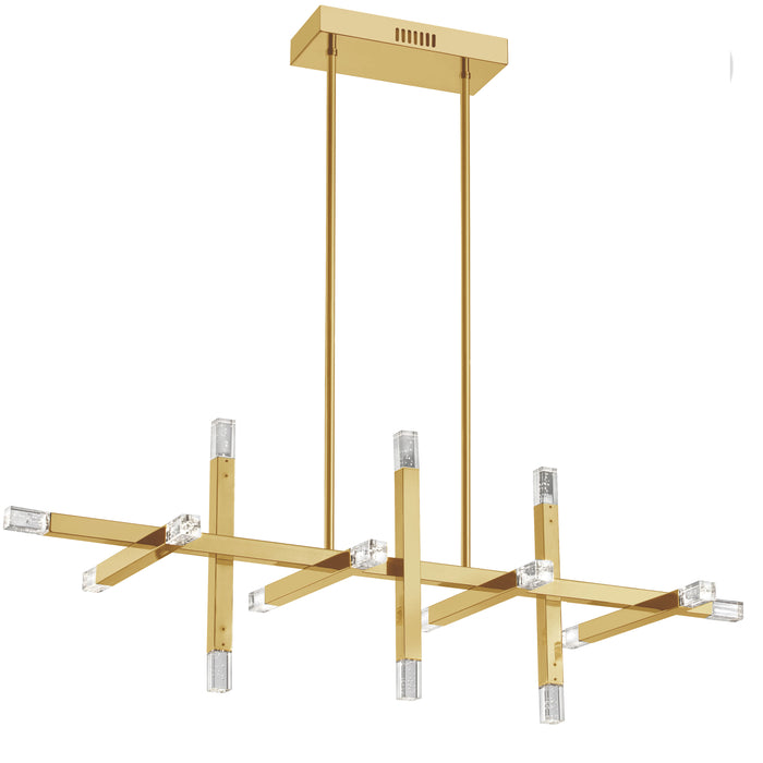 Francesca Horizontal Chandelier - 48W - Aged Brass - Acrylic Diffuser