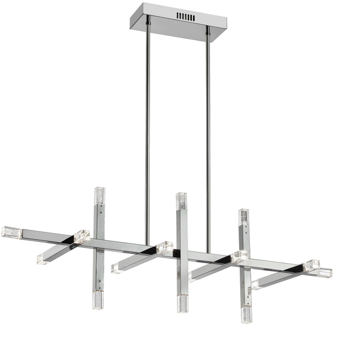 Francesca Horizontal Chandelier - 48W - Polished Chrome - Acrylic Diffuser