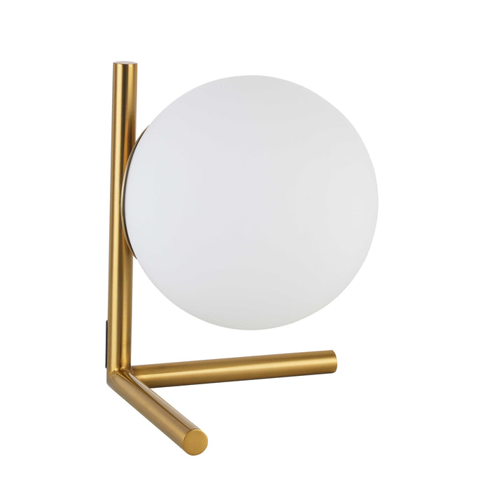 Folgar 1 Light Table Lamp - Aged Brass Finish - Opal White Glass