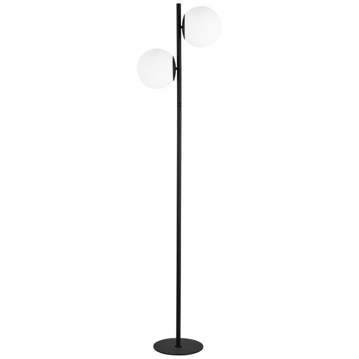 Folgar 2 Light Floor Lamp - Matte Black - White Opal Glass