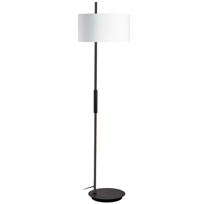 Fitzgerald 1 Light Floor Lamp - Matte Black - White Shade