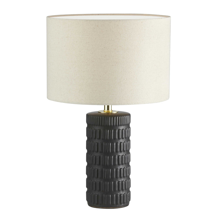 Felicity 1 Light Table Lamp - Matte Black Finish - Beige Shade