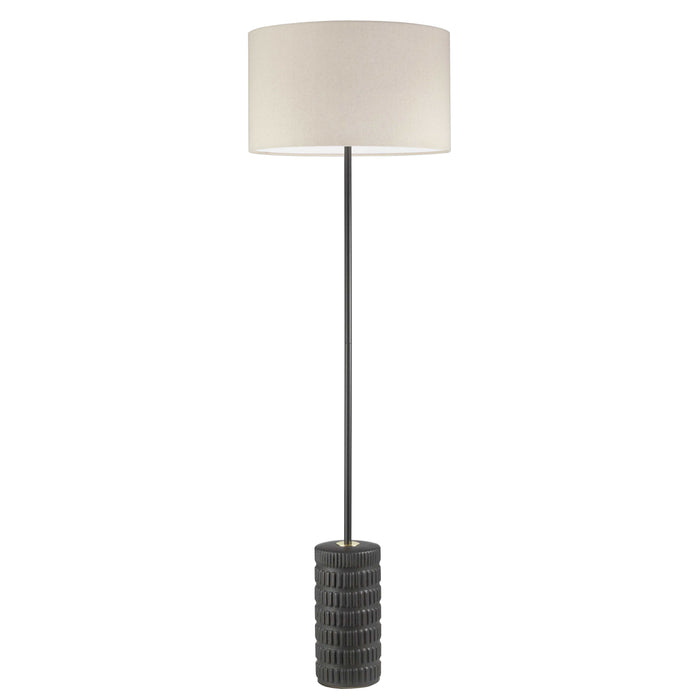 Felicity 1 Light Floor Lamp - Matte Black - Beige Shade