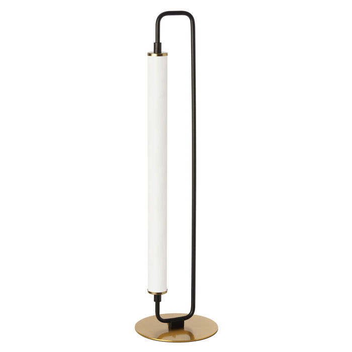 Freya 1 Light LED Table Lamp - Matte Black/Aged Brass - White Acrylic