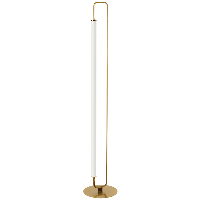 Freya 1 Light LED Floor Lamp - Aged Brass - White Acrylic