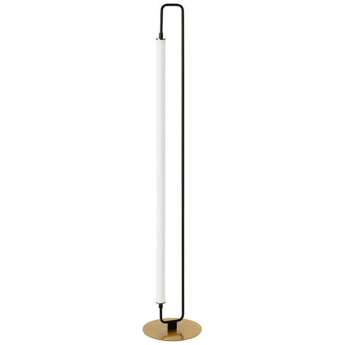 Freya 1 Light LED Floor Lamp - Matte Black/Aged Brass - White Acrylic