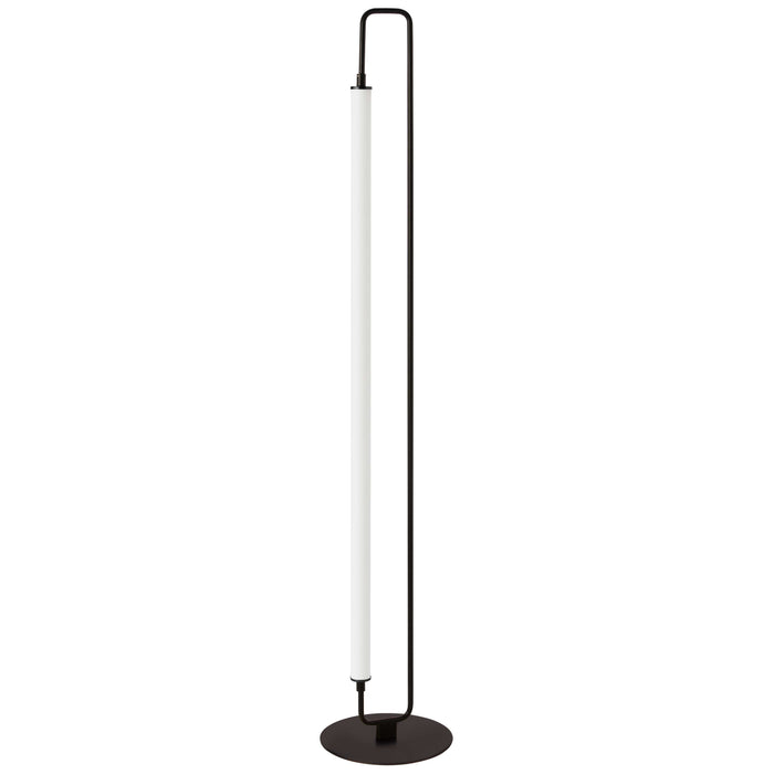 Freya 1 Light LED Floor Lamp - Matte Black - White Acrylic