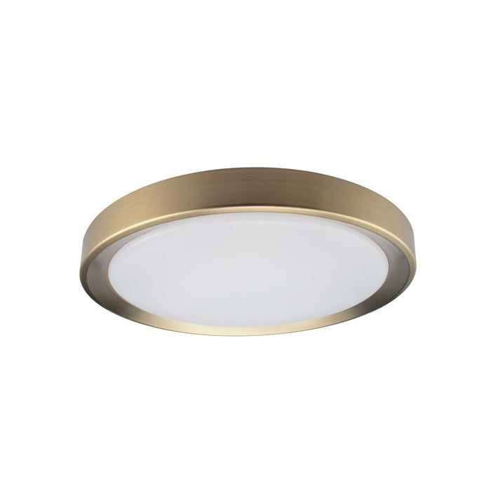 Flynn Flush Mount - 24W - Aged Brass - White Diffuser