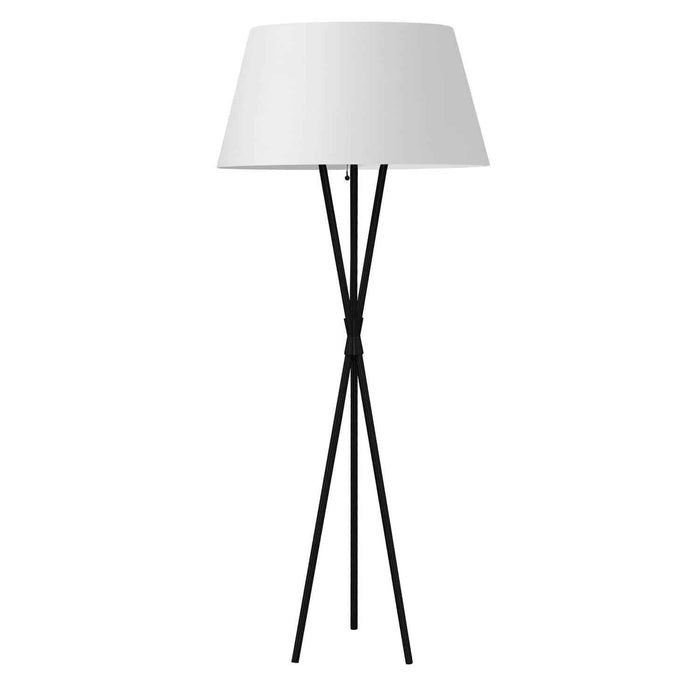 Gabriela 1 Light 3 Legged Floor Lamp - Matte Black - White Shade