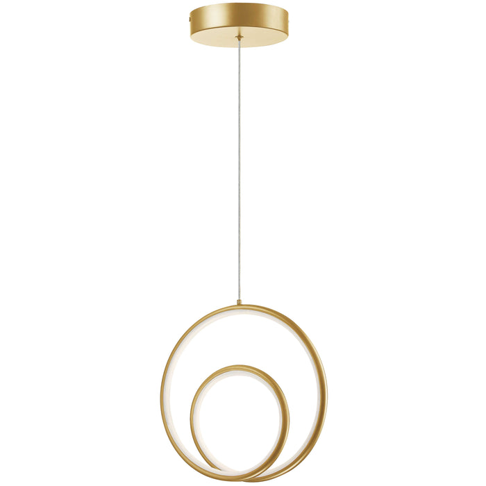 Gabriel LED Pendant - 22W - Aged Brass Finish - White Silicone Diffuser