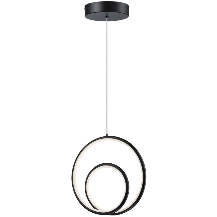 Gabriel LED Pendant - 22W - Matte Black Finish - White Silicone Diffuser