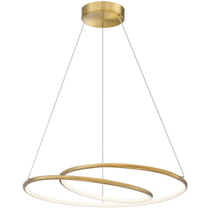 Gabriel Chandelier - 38W - Aged Brass - White Silicone Diffuser