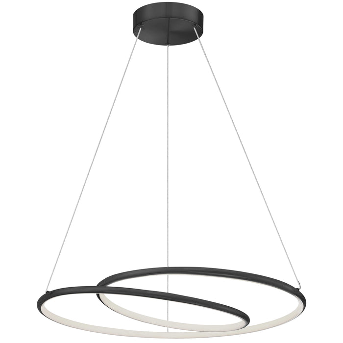 Gabriel Chandelier - 38W - Matte Black - White Silicone Diffuser