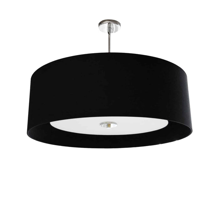 Helena 4 Light Pendant - 22" dia - Polished Chrome Finish - Black Shade - White Diffuser