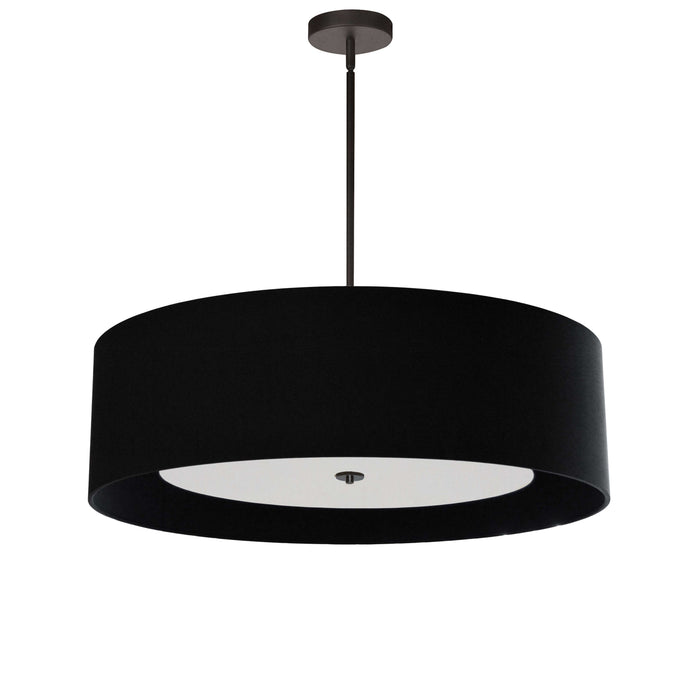 Helena 4 Light Pendant - 30" dia - Matte Black Finish - Black Shade - White Diffuser