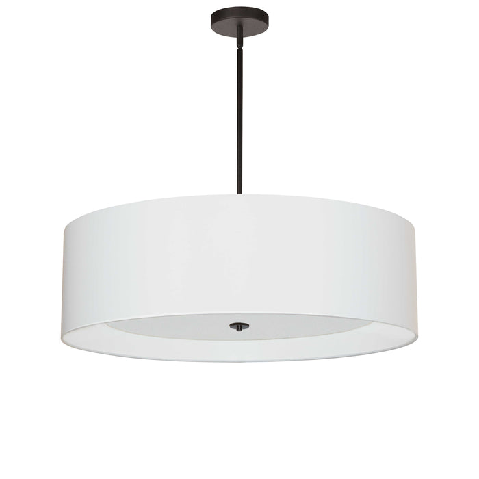 Helena 4 Light Pendant - 30" dia - Matte Black Finish - White Shade - White Diffuser