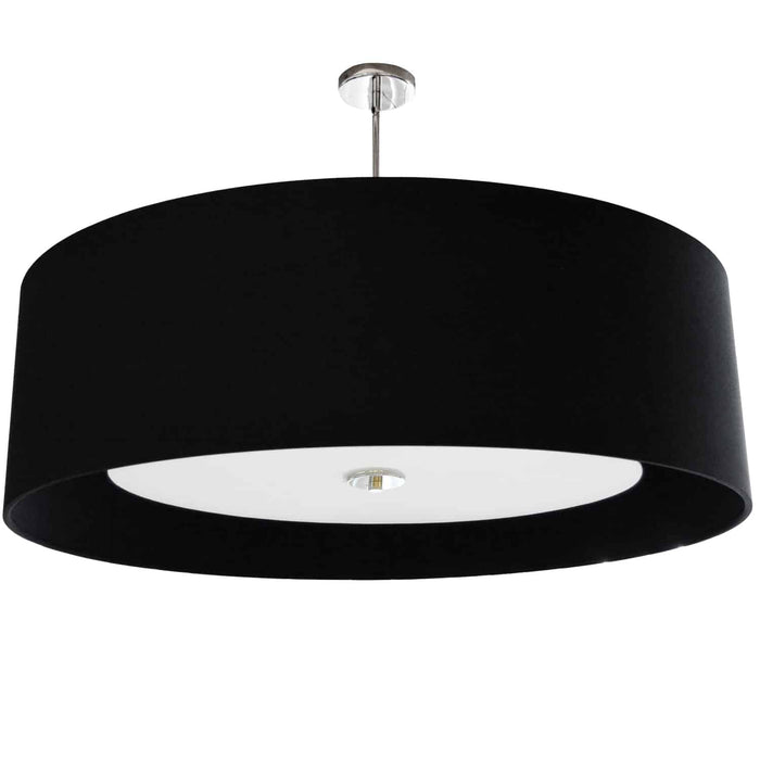 Helena 4 Light Pendant - 30" dia - Polished Chrome Finish - Black Shade - White Diffuser