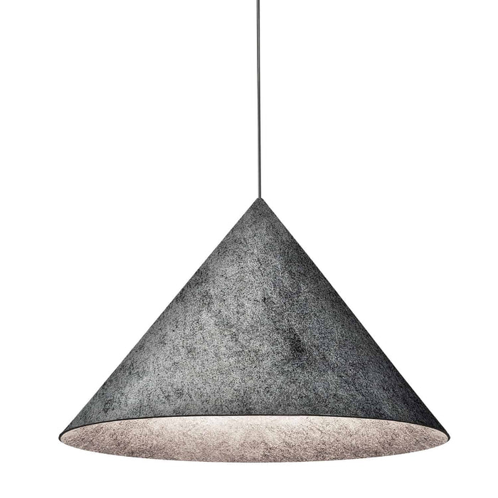 Jessica 1 Light Pendant - Matte Black Finish - Grey Felt Shade