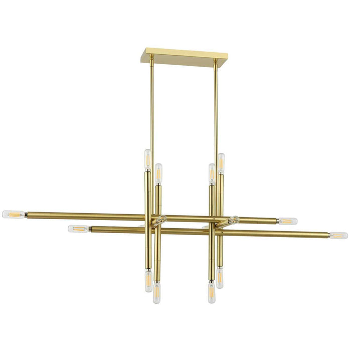 Kanata 16 Light Horizontal Pendant - Aged Brass Finish