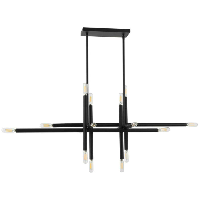 Kanata 16 Light Horizontal Pendant - Matte Black Finish