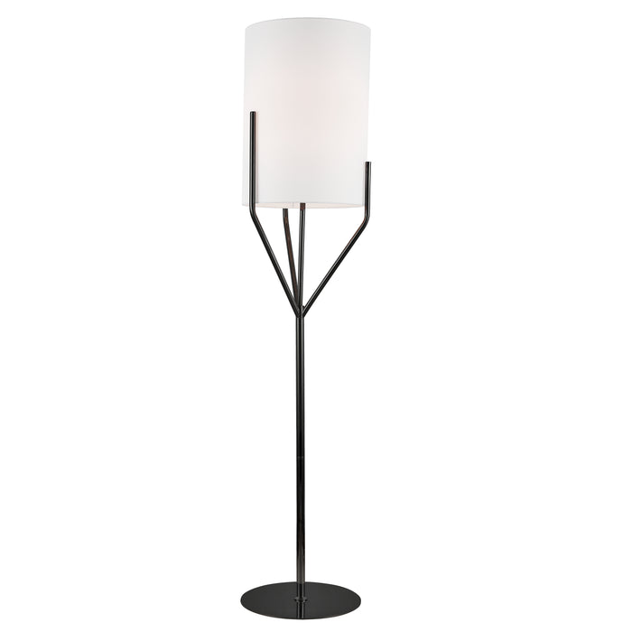 Khloe 1 Light Floor Lamp - Matte Black - White Shade