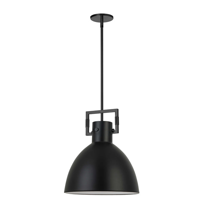 Liberty 1 Light Pendant - Matte Black Finish - Matte Black Metal Shade