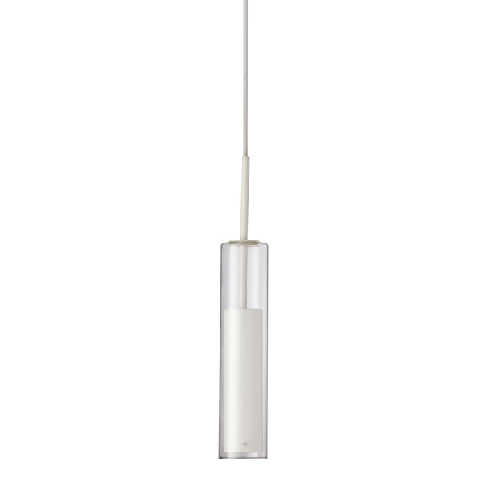 Luna LED Pendant - 6W - White Finish - Clear Glass