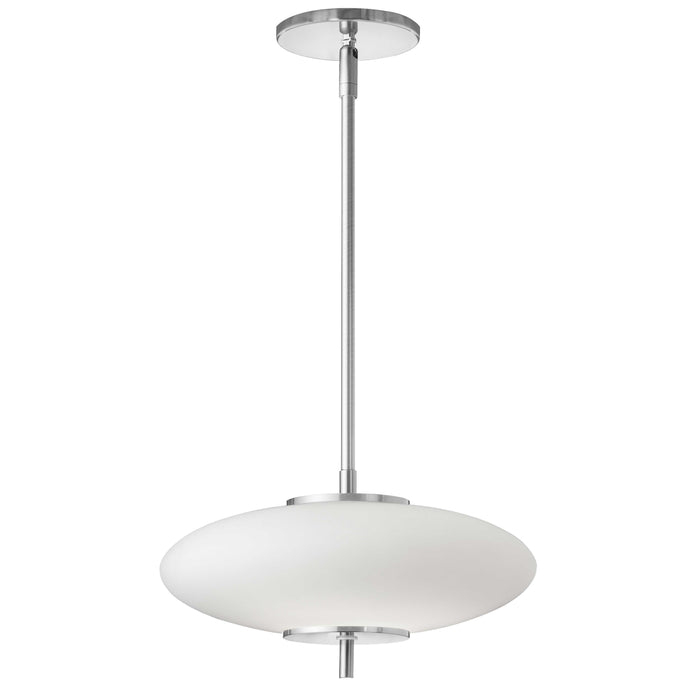 Maddie LED Pendant - 16W - Polished Chrome Finish - Opal White Glass