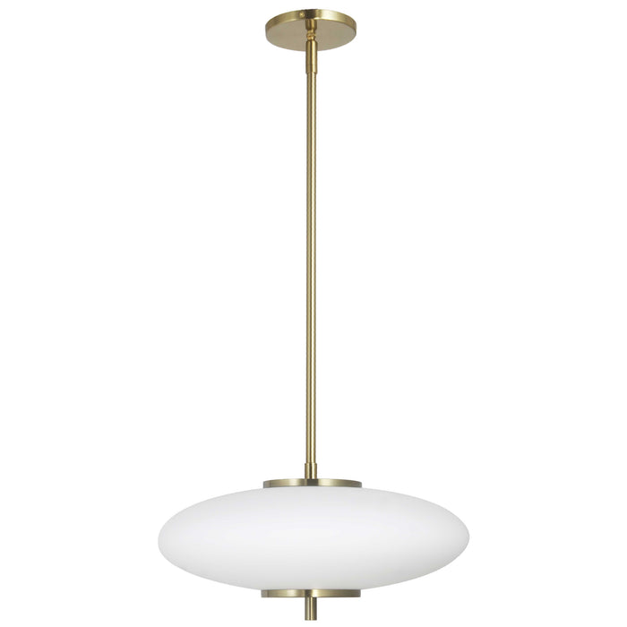 Maddie LED Pendant - 20W - Aged Brass - Opal White Glass