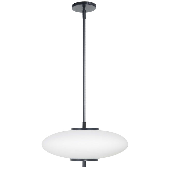 Maddie LED Pendant - 20W - Matte Black - Opal White Glass