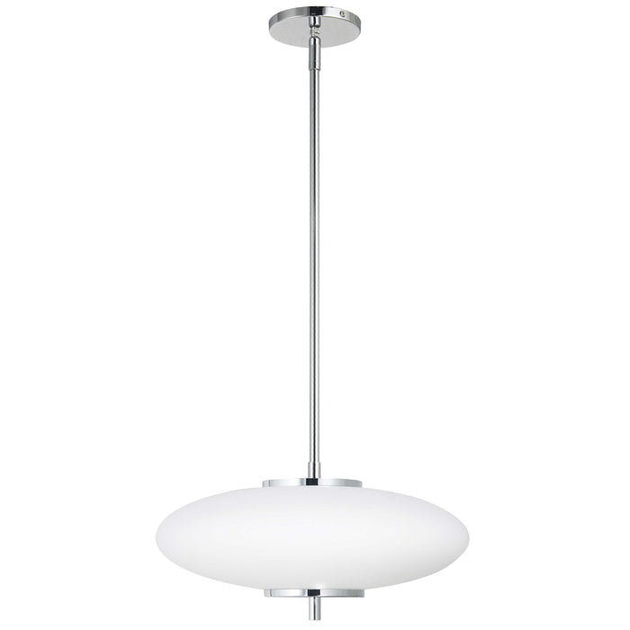 Maddie LED Pendant - 20W - Polished Chrome - Opal White Glass