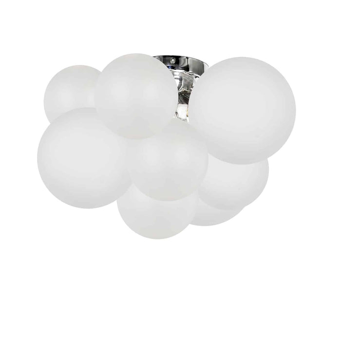 Miles 3 Light Flush Mount - Polished Chrome - Frosted White Glass