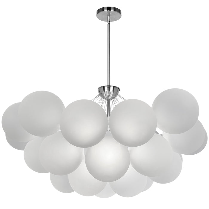 Miles 8 Light Chandelier - Polished Chrome - Frosted White Glass