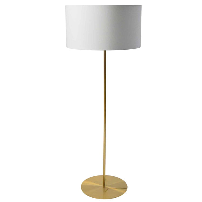 Maine 1 Light Floor Lamp - Aged Brass - White Drum Shade