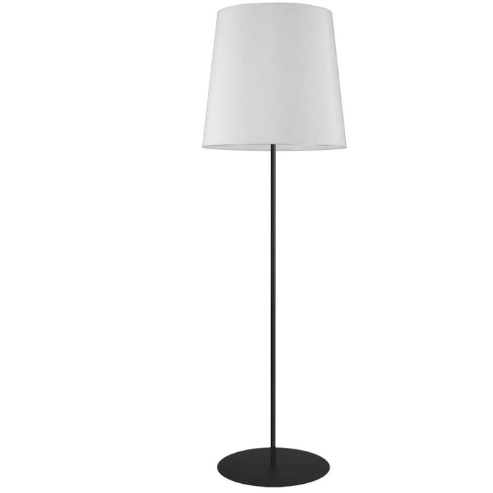 Maine 1 Light Floor Lamp - Black - White Tapered Drum Shade