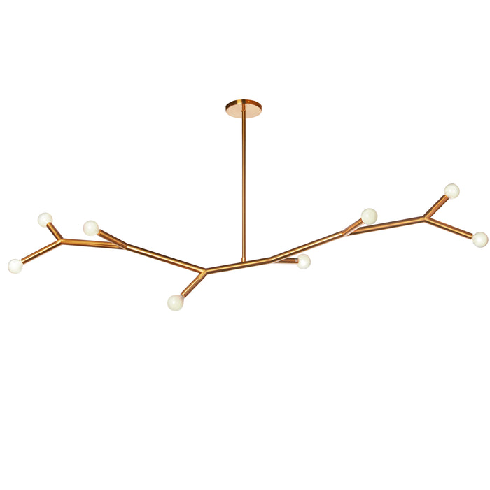 Morgan 8 Light Horizontal Pendant - Aged Brass Finish